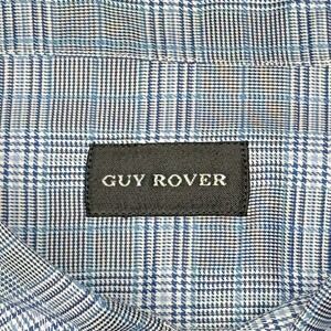 Guy Rover Shirt Mens XL Blue Gray Plaid Long Sleeve Button Up Made in Italy